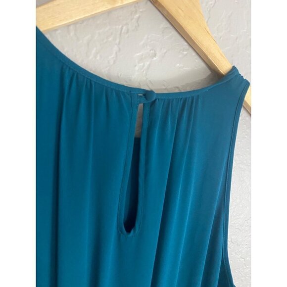 Paper Crown X Stitch Fix Women's Green Sleeveless Pleated Dress - 8 - Picture 4 of 14